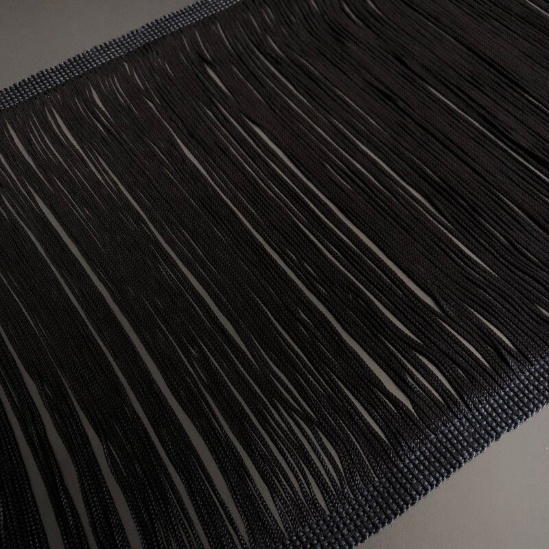 Entremeio de Franja - Preto - 26 cm 